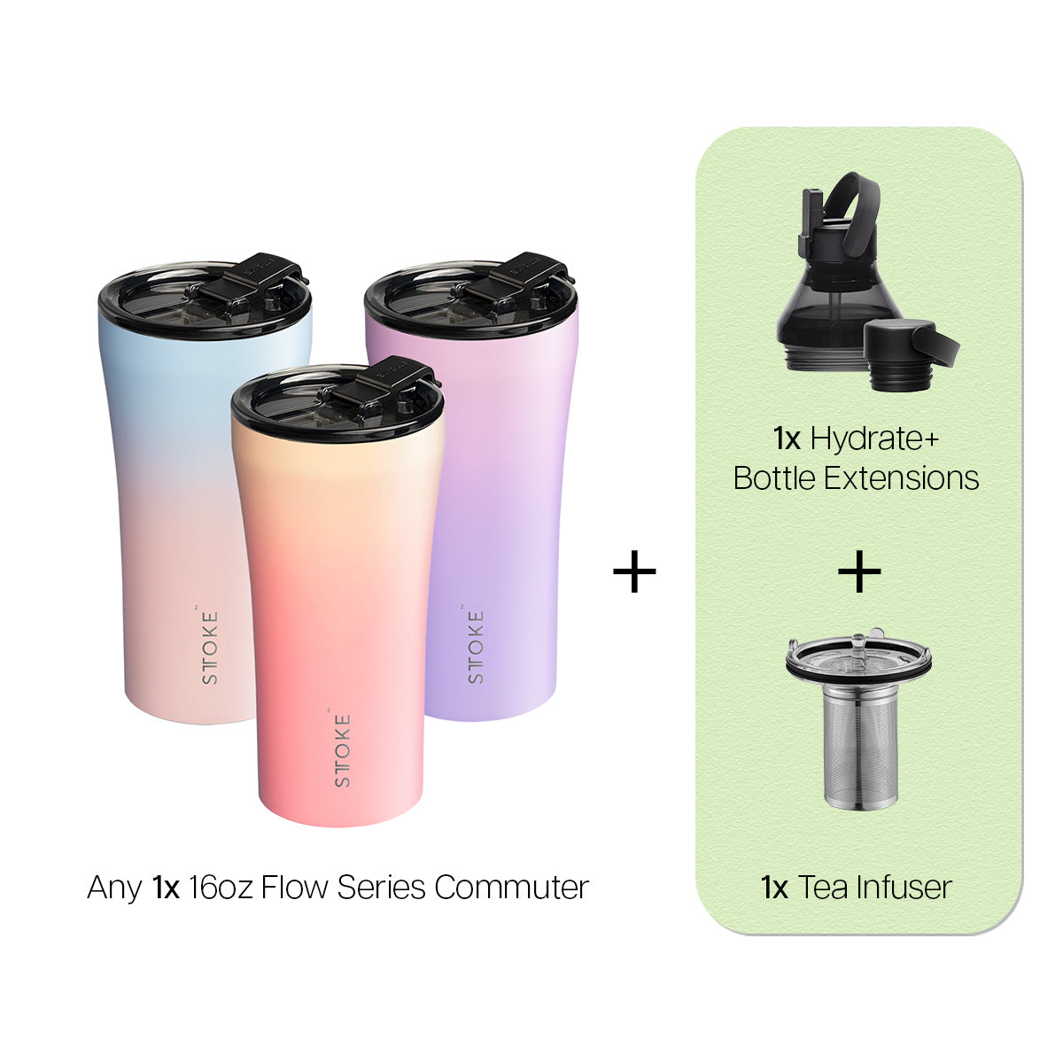 12oz / 16oz Flow Series + Hydrate+ & Tea Infuser Bundle