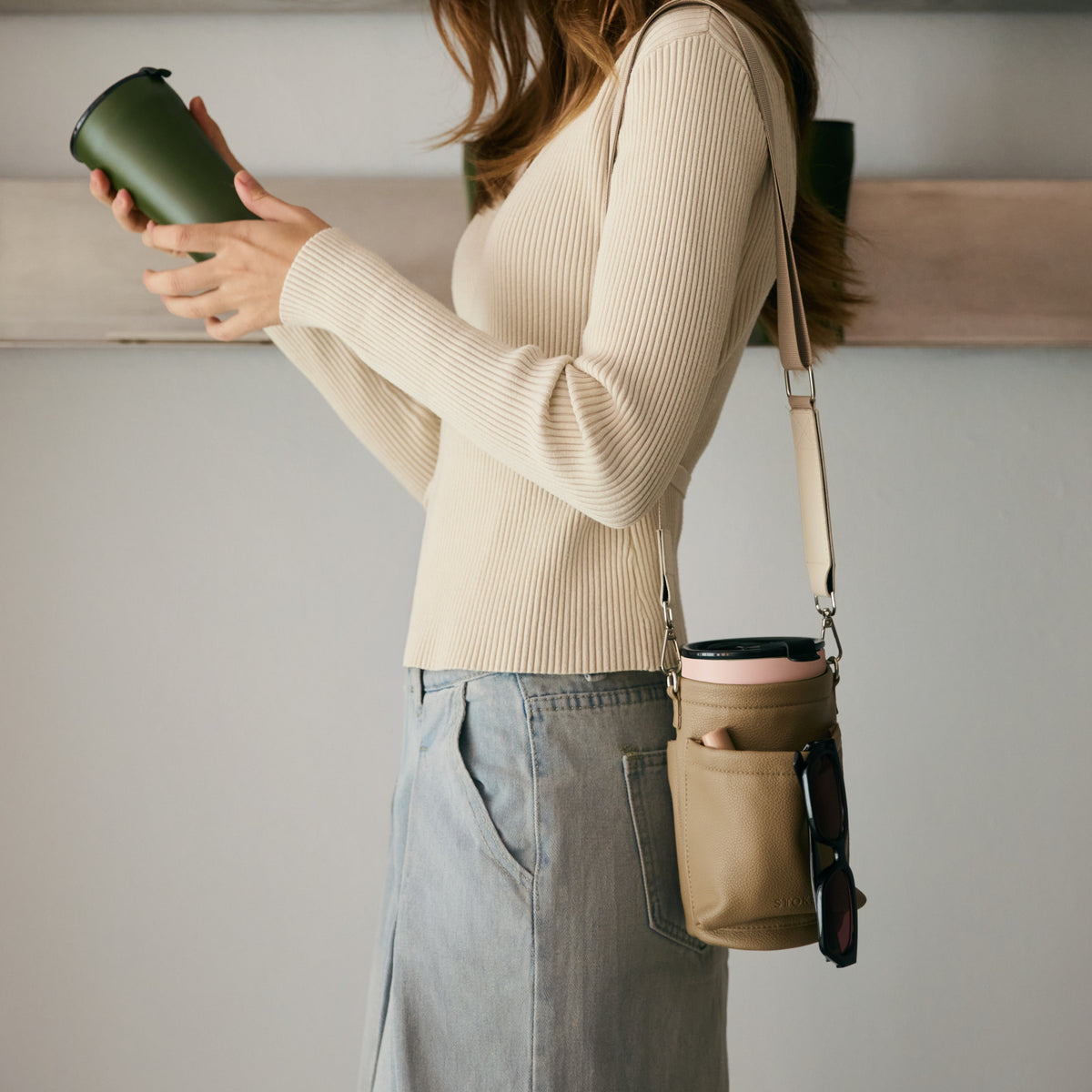 Kerrie Leather Bag - Taupe