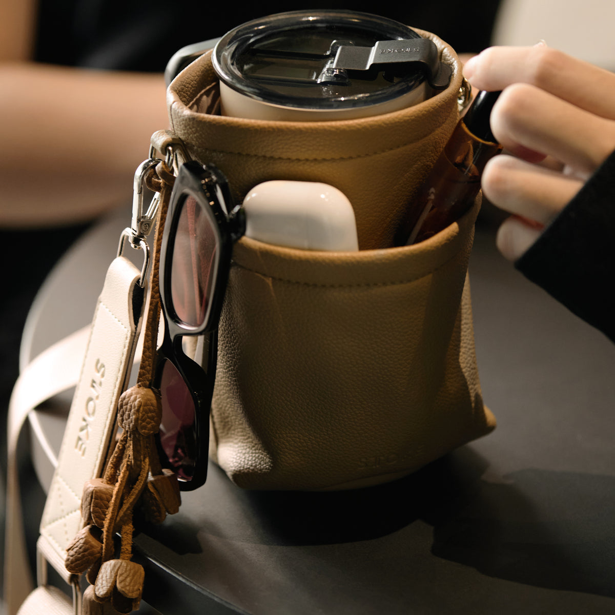 Kerrie Leather Bag - Taupe